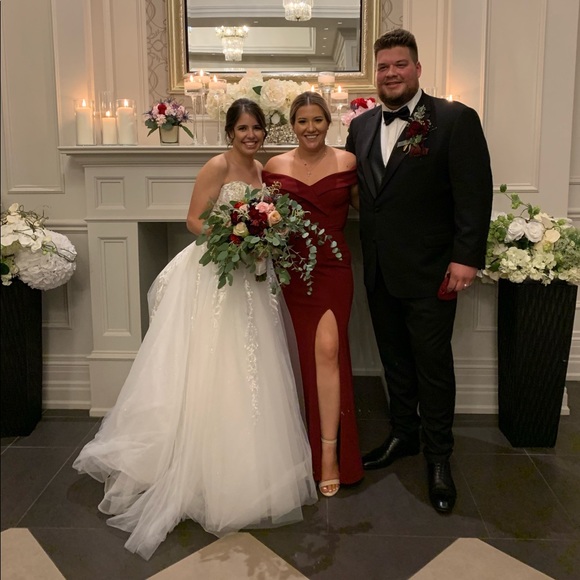 Burgundy Dress Size 8/10 - Picture 3 of 6